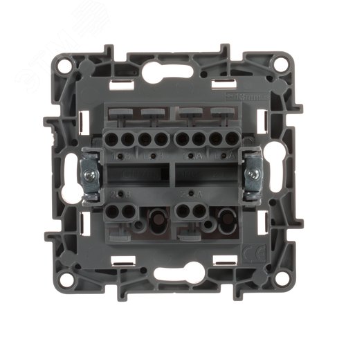 Выключатель 2-клавишный проходной 10А безвинтовое крепление слоновая кость ETIKA - фото 4