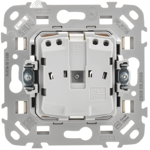 FLITE Розетка с заземлением с защитными шторками безвинтовое крепление 16А РСш11-1-ФлЛ льняной IEK - фото 5