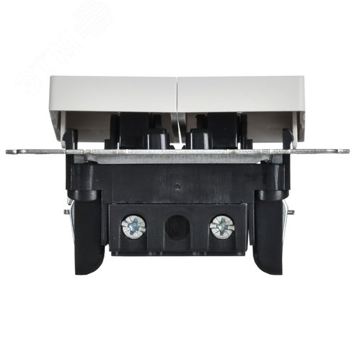 BRITE Выключатель 2-клавишный 10А ВС10-2-0-БрАБ арктический белый IEK - фото 5