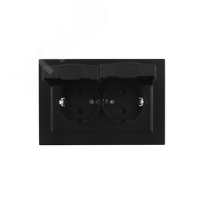 BRITE Розетка двойная с заземлением с защитными шторками и крышкой 16А в сборе IP44 РСбш12-3-44-БрЧ черный - фото 10