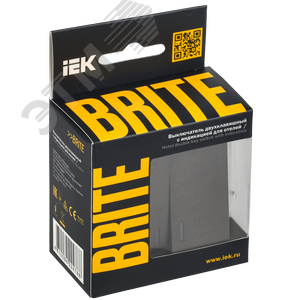 BRITE Выключатель 2-клавишный с индикацией для отелей 10А ВС10-2-9-БрТБ темная бронза IEK - фото 2