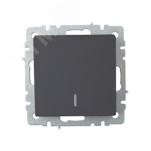 BRITE Выключатель одноклавишный проходной с индикацией 10А ВС10-1-7-БрГ графит IEK - фото 2