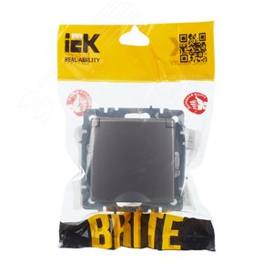 BRITE Розетка с заземлением с защитными шторками и крышкой 16А IP44 РСбш10-3-44-БрС сталь - фото 3