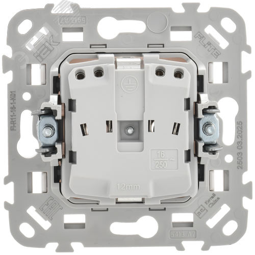 FLITE Розетка с заземлением без защитных шторок безвинтовое крепление 16А РС11-1-ФлБ белый IEK - фото 4