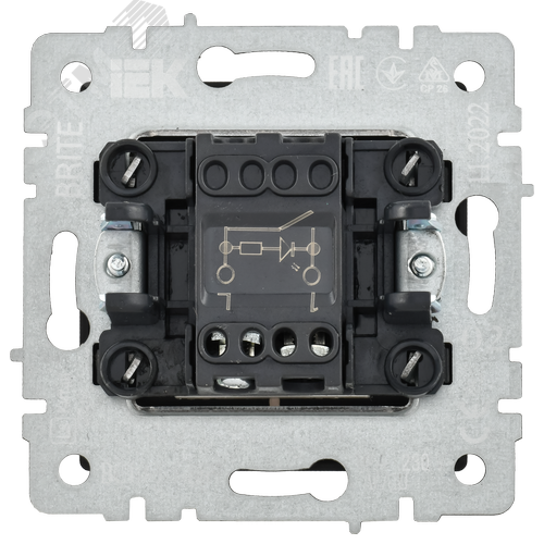 BRITE Выключатель одноклавишный с индикацией 10А ВС10-1-1-БрЖ жемчуг - фото 4