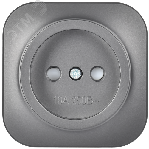 GLORY Розетка 1-местная для открытой установки без заземления с защитными шторками 10А РСш20-2-ХСм сталь матовый IEK - фото 3