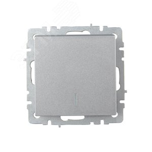 BRITE Выключатель одноклавишный проходной с индикацией 10А ВС10-1-7-БрА алюминий IEK - фото 2