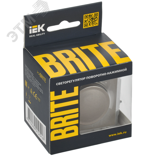 BRITE Светорегулятор поворотно-нажимной 600Вт СС10-1-0-БрШ шампань - фото 2