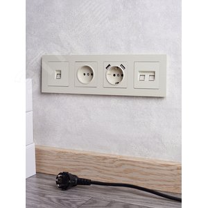 BRITE Рамка 4 поста РУ-4-Бр бежевый рифленый IEK - фото 5