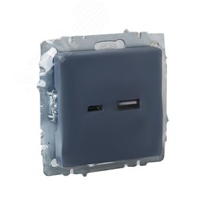 BRITE Розетка USB A+C 18Вт РЮ11-1-БрМ маренго - фото 6