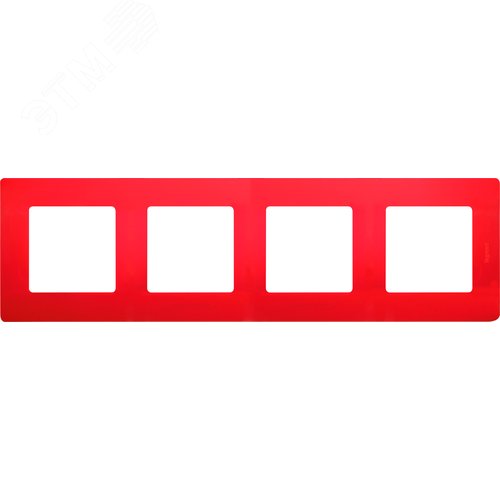 Рамка 4-местная красный ETIKA - фото 2