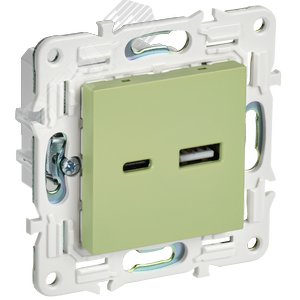 SKANDY Розетка USB A+C 3,1А SK-R14G мятный IEK - фото 1