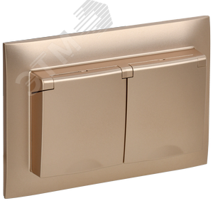 Изображение товара SKANDY Розетка 2-местная и крышкой 16А в сборе IP44 SK-R12Sa песочный IEK (шт)