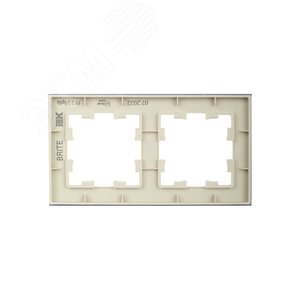 BRITE Рамка 2 поста РУ-2-2-БрВа стекло ванильный - фото 4