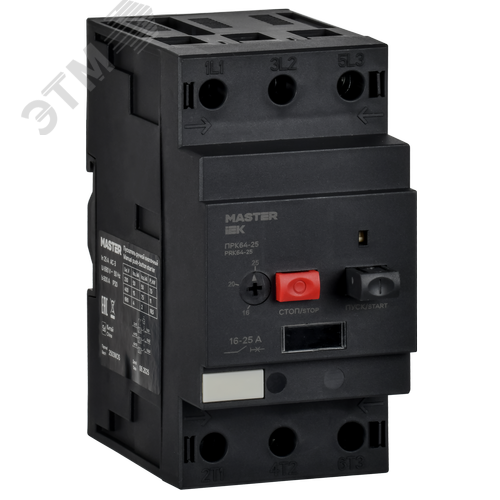 Пускатель ПРК64-25 In=25А Ir=16-25А Ue 660В MASTER IEK - фото 1