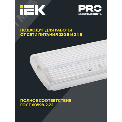 Светильник аварийный ДПА 5032-3 постоянного действия 10-24/220 В 3 ч IP20 LIGHTING - фото 4