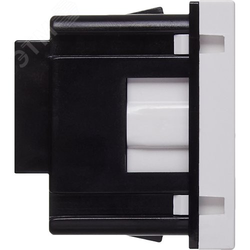 Розетка с заземляющим контактом без защитной шторки и винтовым зажимом (2 модуля) белая - фото 3