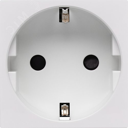 Розетка с заземляющим контактом защитной шторкой и винтовым зажимом (2 модуля) белая - фото 2