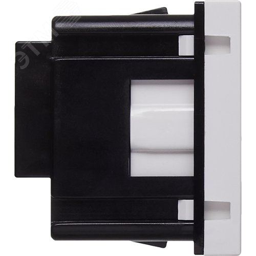 Розетка с заземляющим контактом защитной шторкой и винтовым зажимом (2 модуля) белая - фото 3