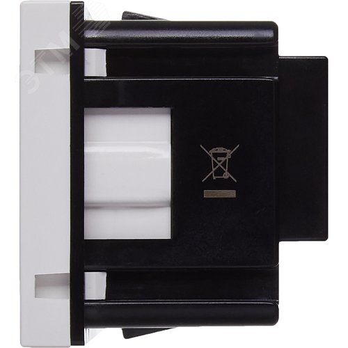 Розетка с заземляющим контактом защитной шторкой и винтовым зажимом (2 модуля) белая - фото 4