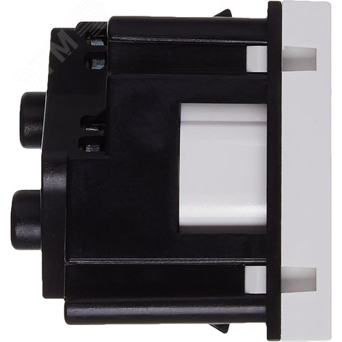 Розетка 45град с заземляющим контактом без защитной шторки и винтовым зажимом (2 модуля) белая - фото 3