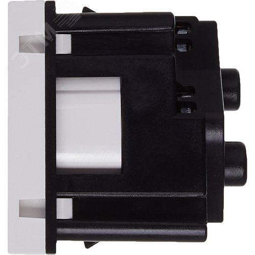 Розетка 45град с заземляющим контактом без защитной шторки и винтовым зажимом (2 модуля) белая - фото 4