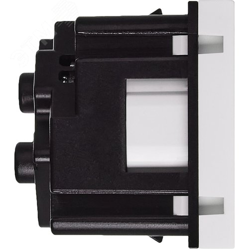 Розетка 45град с заземляющим контактом защитной шторкой и винтовым зажимом (2 модуля) белая - фото 3