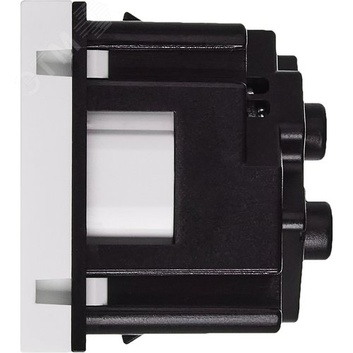 Розетка 45град с заземляющим контактом защитной шторкой и винтовым зажимом (2 модуля) белая - фото 4