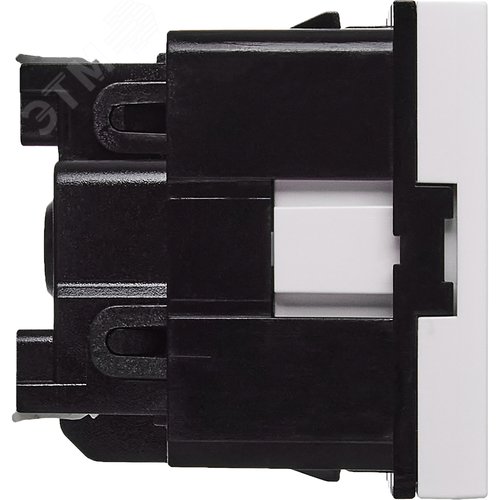 Розетка с заземляющим контактом без защитной шторки и безвинтовым зажимом (2 модуля) белая - фото 3