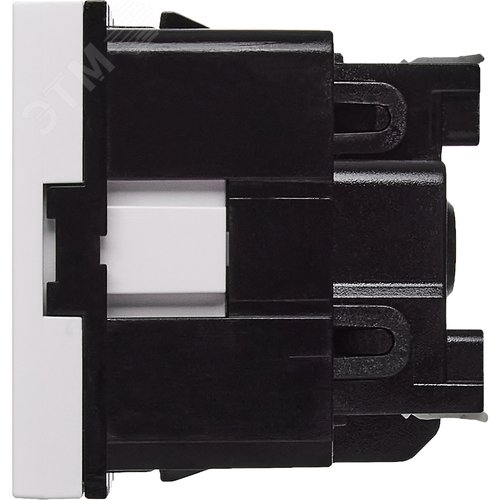 Розетка с заземляющим контактом без защитной шторки и безвинтовым зажимом (2 модуля) белая - фото 4