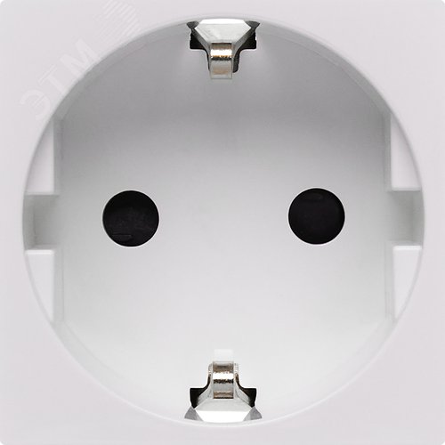 Розетка с заземляющим контактом защитной шторкой и безвинтовым зажимом (2 модуля) белая - фото 2