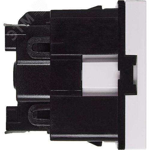 Розетка с заземляющим контактом защитной шторкой и безвинтовым зажимом (2 модуля) белая - фото 3