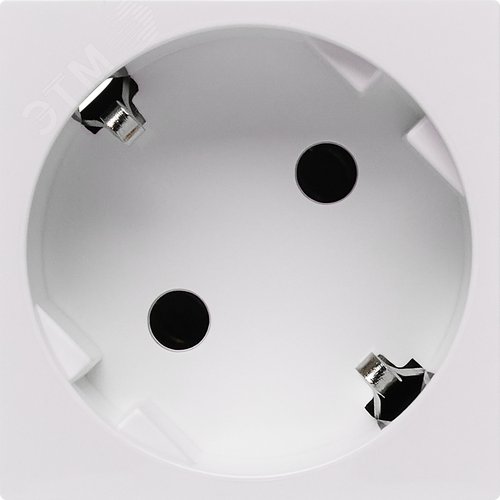 Розетка 45град с заземляющим контактом без защитной шторки и безвинтовым зажимом (2 модуля) белая - фото 2