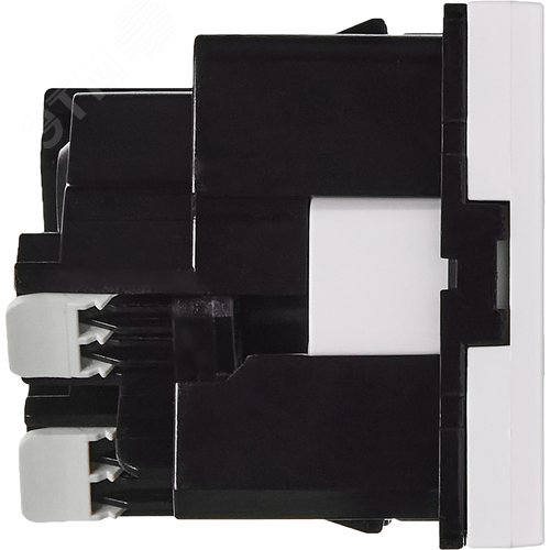 Розетка 45град с заземляющим контактом без защитной шторки и безвинтовым зажимом (2 модуля) белая - фото 3