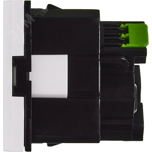 Розетка 45град с заземляющим контактом без защитной шторки и безвинтовым зажимом (2 модуля) белая - фото 4