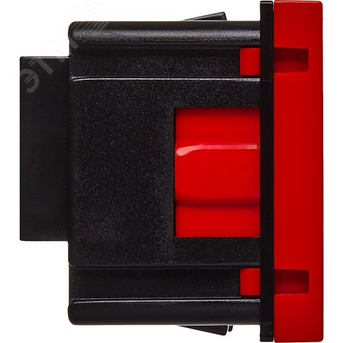 Розетка с заземляющим контактом защитной шторкой и винтовым зажимом (2 модуля) красная - фото 3