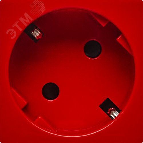 Розетка 45град с заземляющим контактом защитной шторкой и винтовым зажимом (2 модуля) красная - фото 2