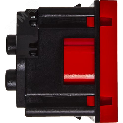 Розетка 45град с заземляющим контактом защитной шторкой и винтовым зажимом (2 модуля) красная - фото 3