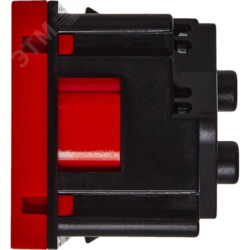 Розетка 45град с заземляющим контактом защитной шторкой и винтовым зажимом (2 модуля) красная - фото 4