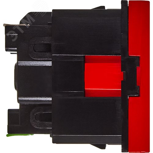 Розетка с заземляющим контактом защитной шторкой и безвинтовым зажимом (2 модуля) красная - фото 3