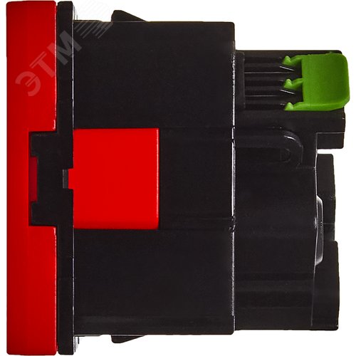 Розетка 45град с заземляющим контактом без защитной шторки и безвинтовым зажимом (2 модуля) красная - фото 4