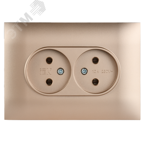 SKANDY Розетка 2-местная без заземления без защитных шторок 10А в сборе SK-R10Sa песочный IEK - фото 4