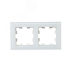 BRITE Рамка 2 поста РУ-2-2-Бр стекло белый матовый IEK - фото 2