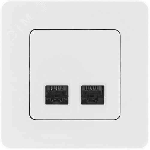 Розетка компьютерная двойная RJ45 категория 5Е UTP белый INSPIRIA - фото 6