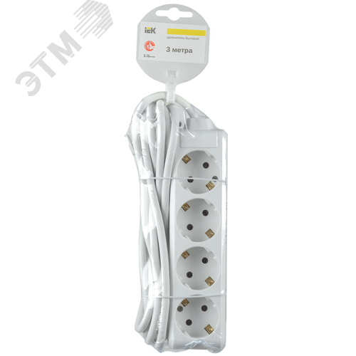 Удлинитель бытовой 4х3м с заземлением 16А У04 - фото 2
