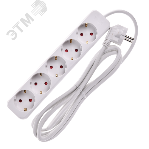 Удлинитель UMA У05 5 мест 2P+PE 3м 3х1мм2 10А белый - фото 3