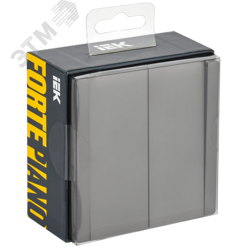 FORTE&PIANO Выключатель 2-клавишный перекрестный 10А FP509 сталь IEK - фото 2