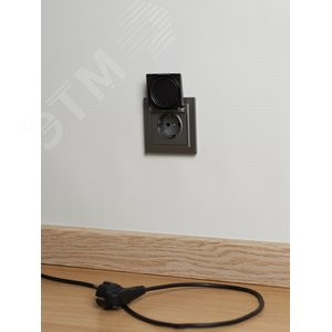 BRITE Розетка с заземлением с защитными шторками и крышкой 16А IP44 РСбш10-3-44-БрС сталь - фото 4