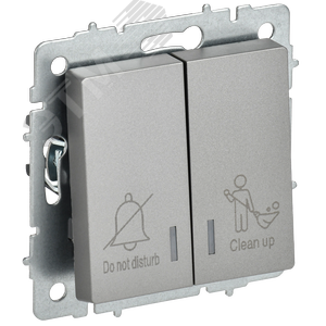 BRITE Выключатель 2-клавишный с индикацией для отелей 10А ВС10-2-9-БрС сталь IEK - фото 1