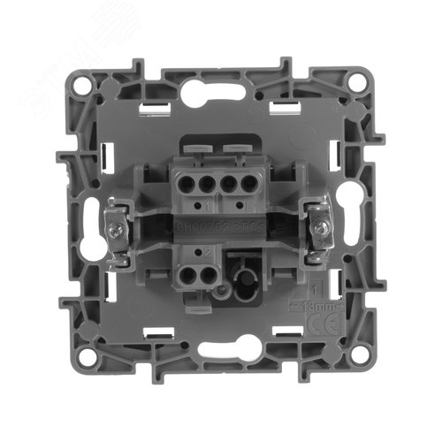 Выключатель 1-клавишный проходной 10А безвинтовое крепление антрацит ETIKA - фото 2